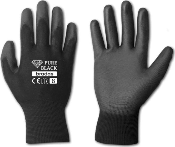 Bradas Work gloves PURE BLACK 9 "RWPBC9