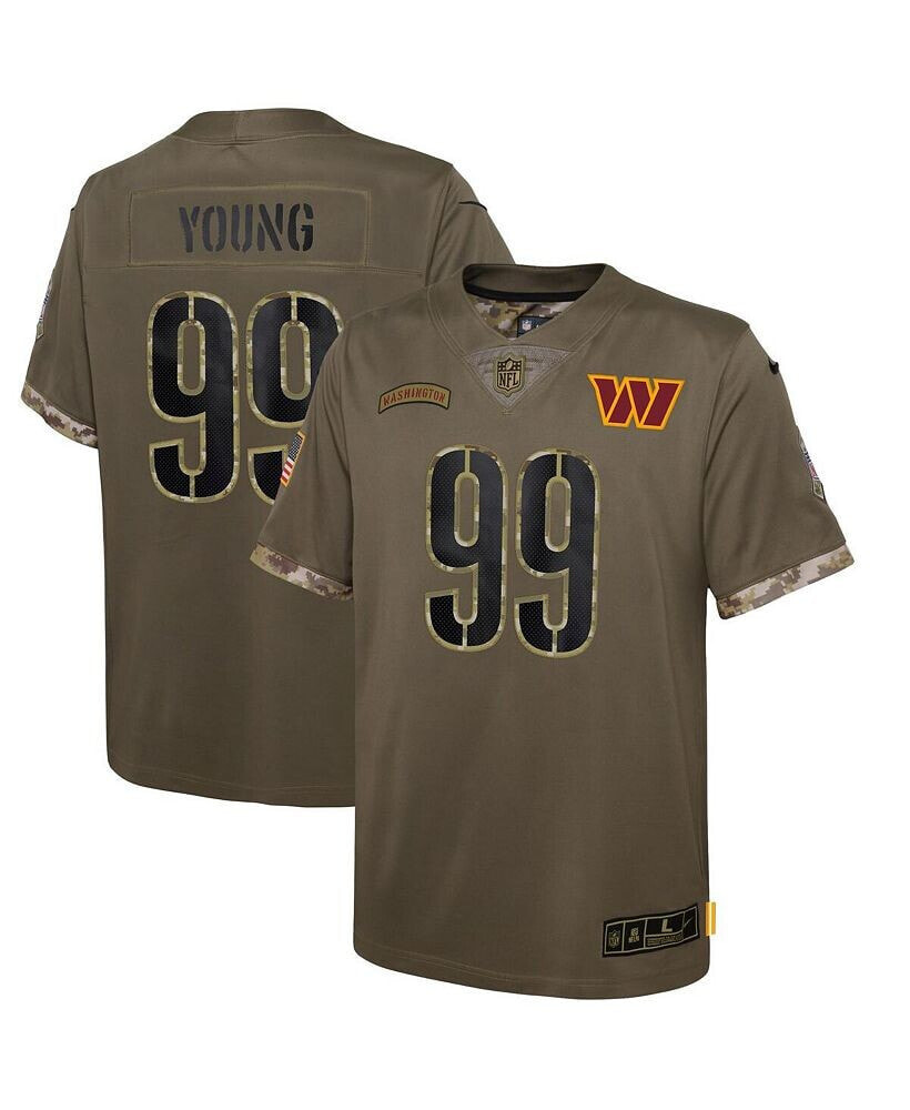 Nike big Boys Chase Young Olive Washington Commanders 2022 Salute To Service Player Limited Jersey
