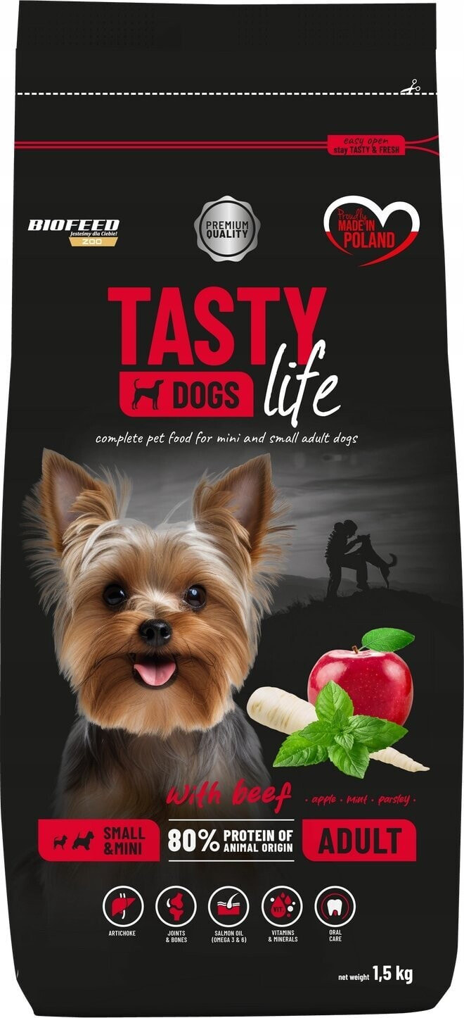 Biofeed BIOFEED TASTY DOGS LIFE ADULT SMALL WITH BEEF 1,5KG