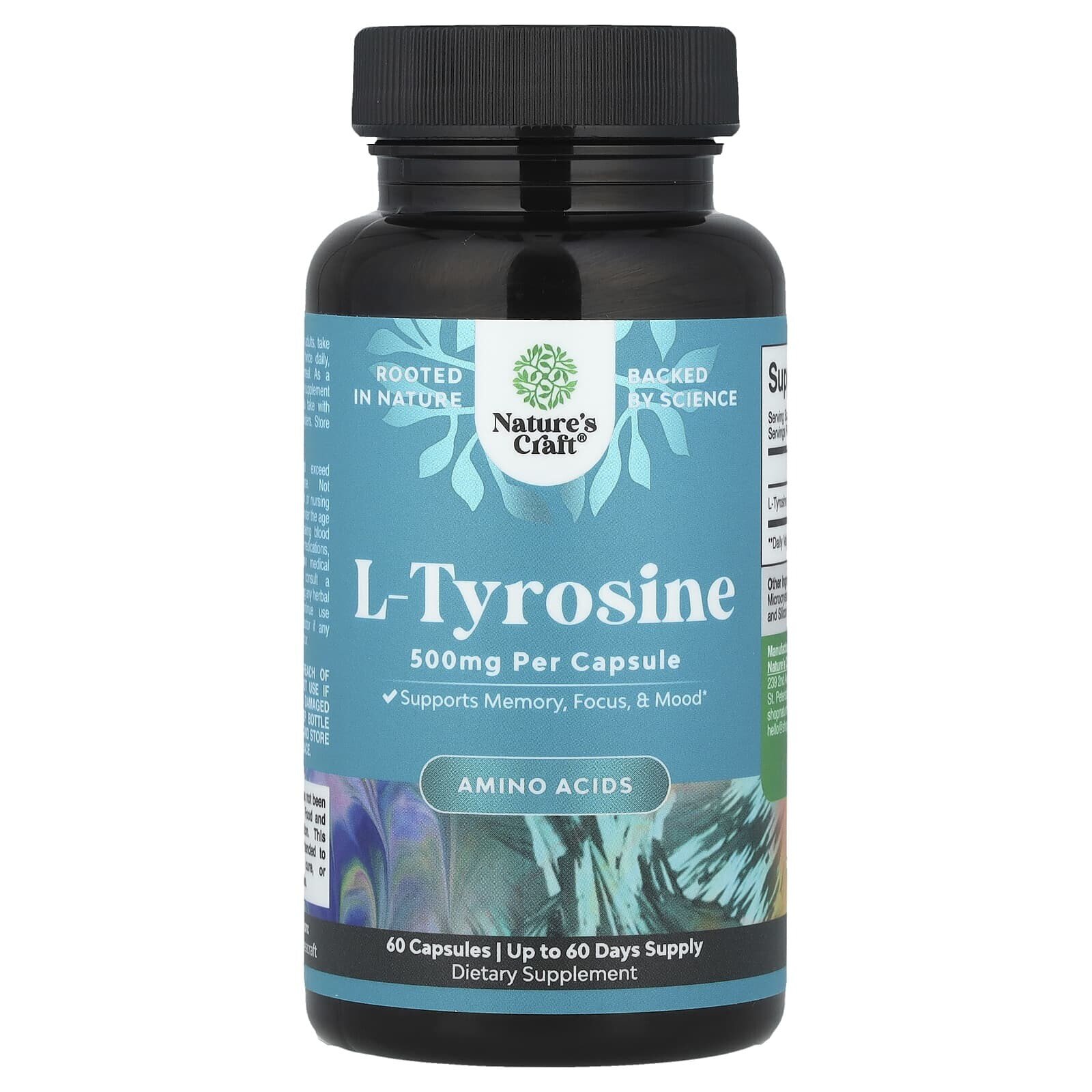 L-Tyrosine, 500 mg , 60 Capsules