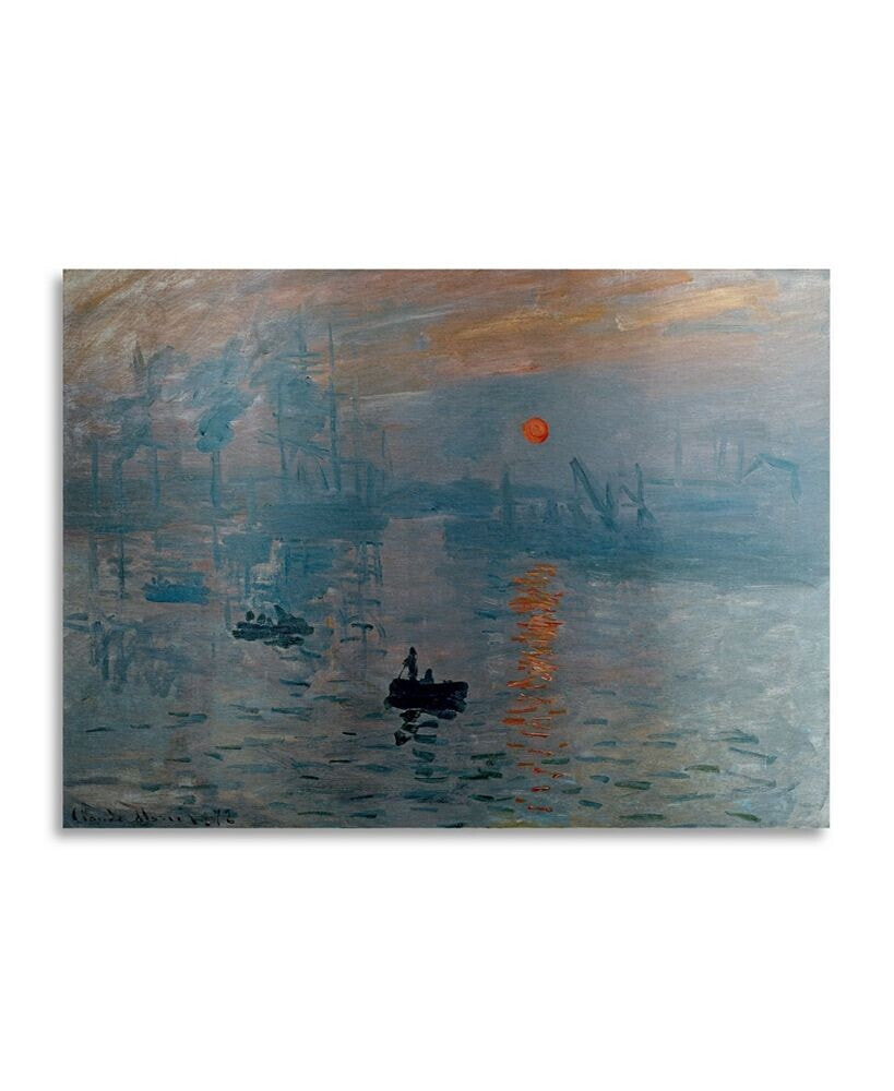 Trademark Global claude Monet Impression Sunrise Floating Brushed Aluminum Art - 22
