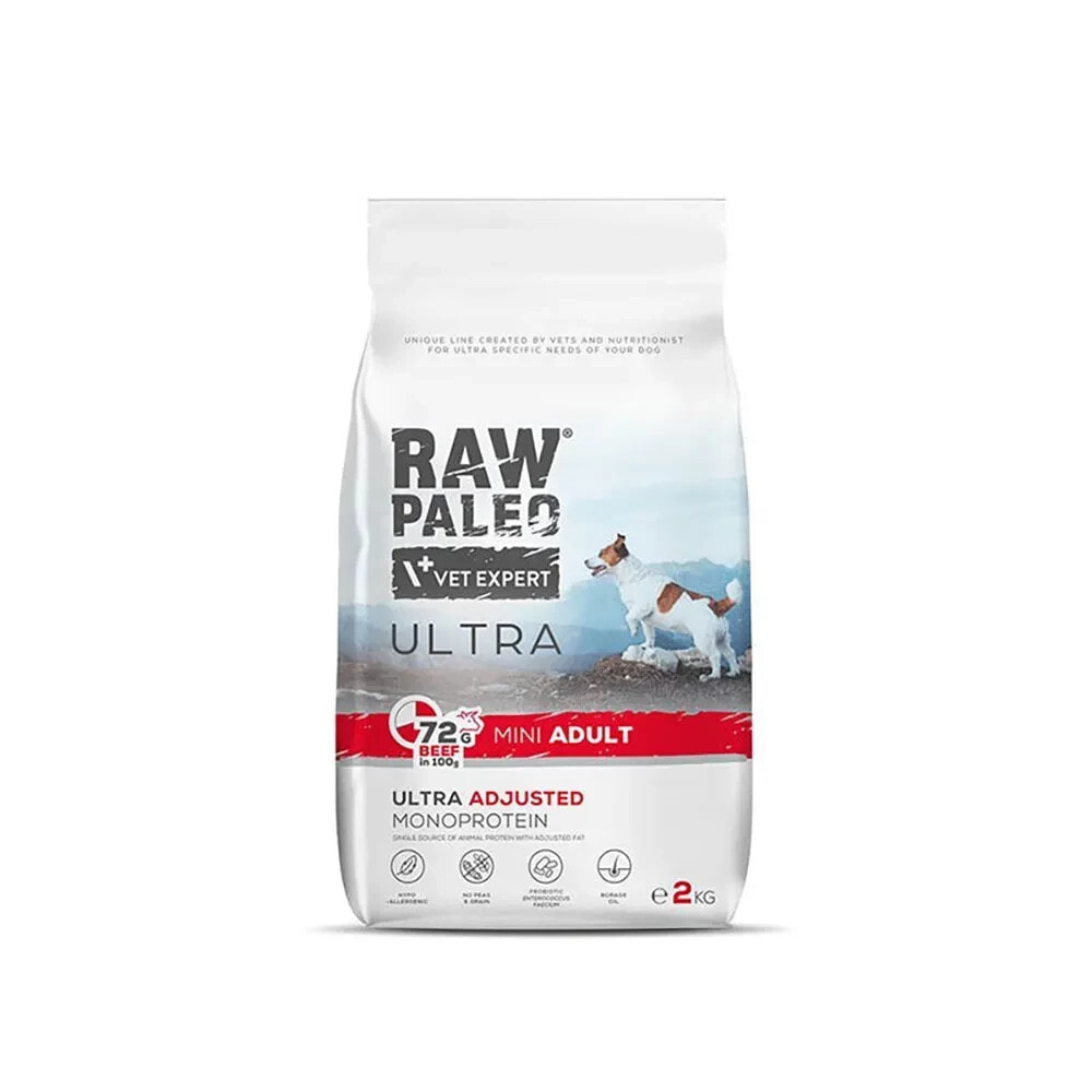 RAW PALEO Ultra mini adult beef dog food 750g