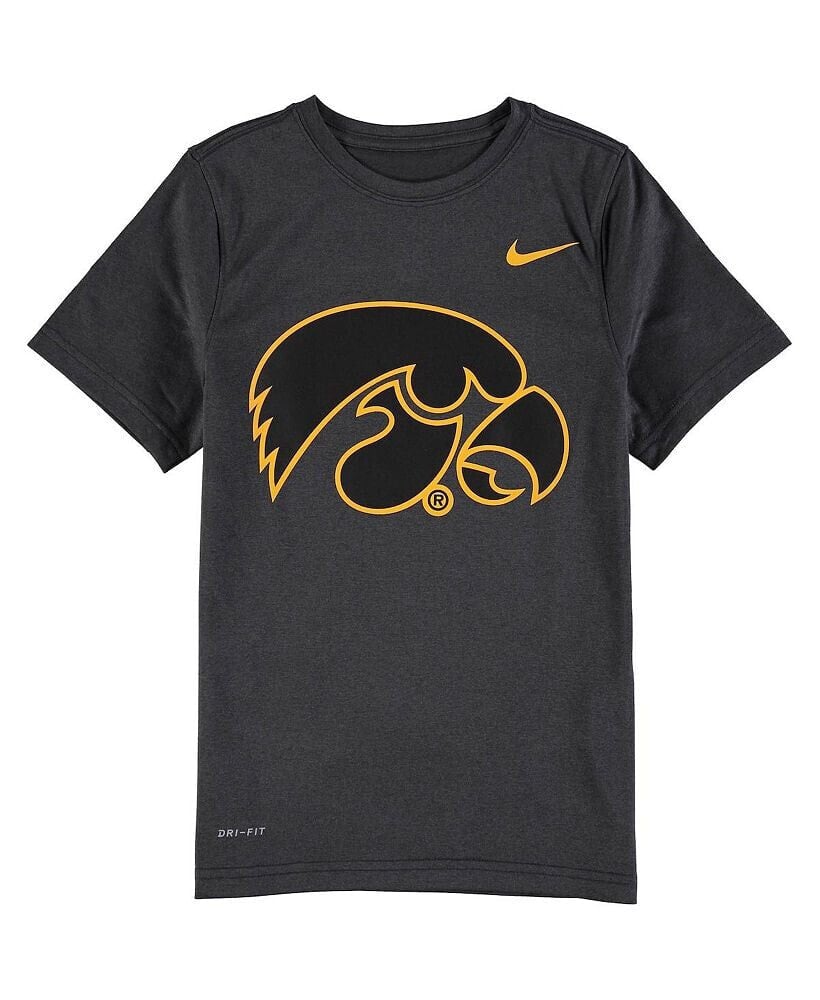 Nike big Boys Anthracite Iowa Hawkeyes Legend Travel Performance T-shirt