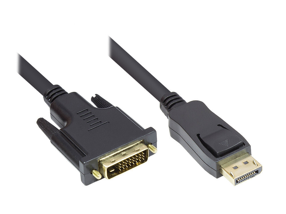 Alcasa DP-DVI1 видео кабель адаптер 1 m DisplayPort DVI-D Черный