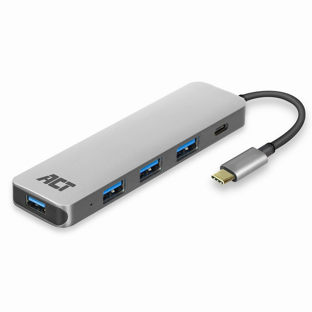 ACT AC7053 хаб-разветвитель USB 3.2 Gen 1 (3.1 Gen 1) Type-C 5000 Мбит/с Серый