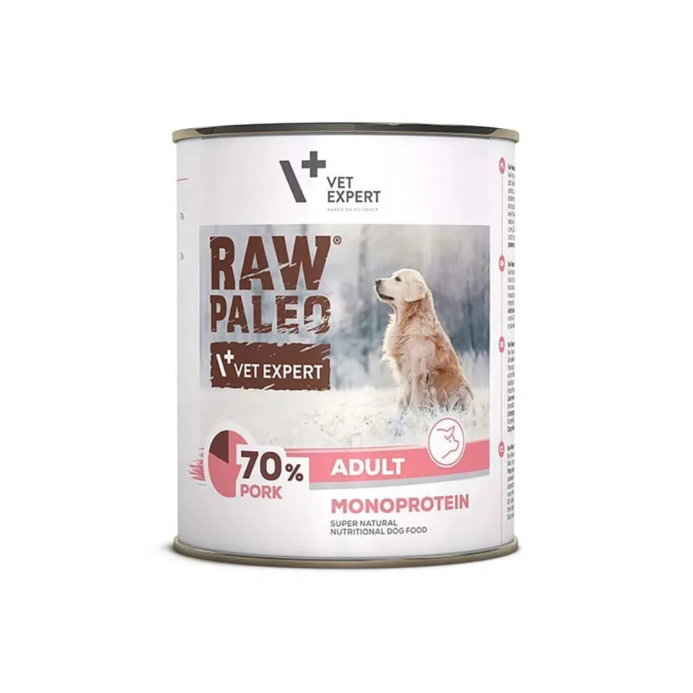 RAW PALEO Adult monoprotein pork wet dog food 800g