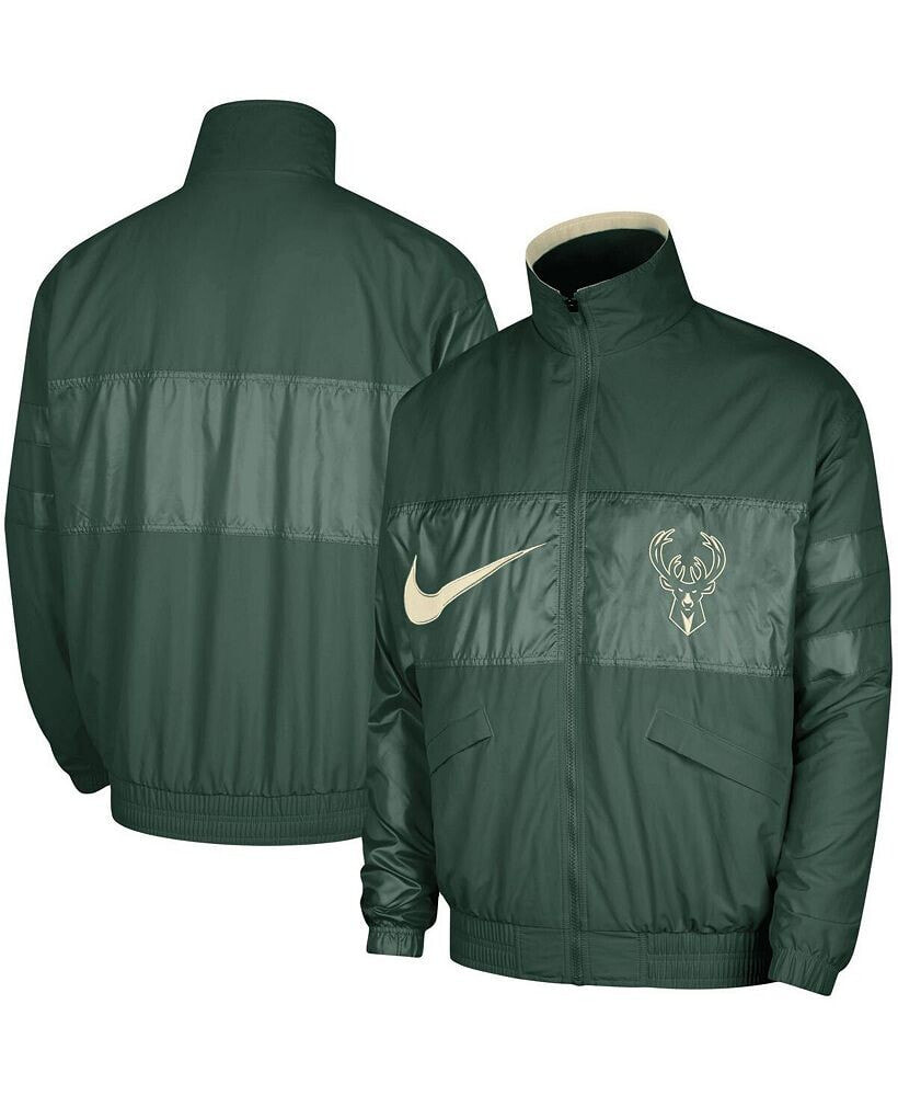 Men s Hunter Green Milwaukee Bucks Courtside Versus Capsule Full Zip Jacket Nike M 20468 ShopoTam Nike