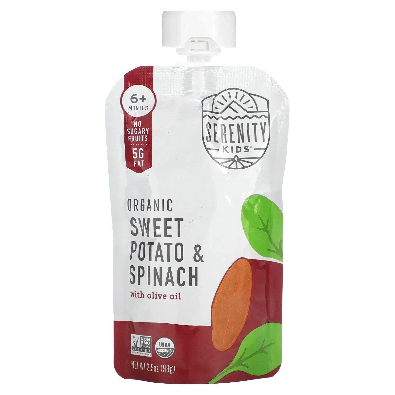 Serenity Kids, Органические корни, сладкий картофель, морковь, свекла и оливковое масло, от 6 месяцев, 3,5 унции (99 г)