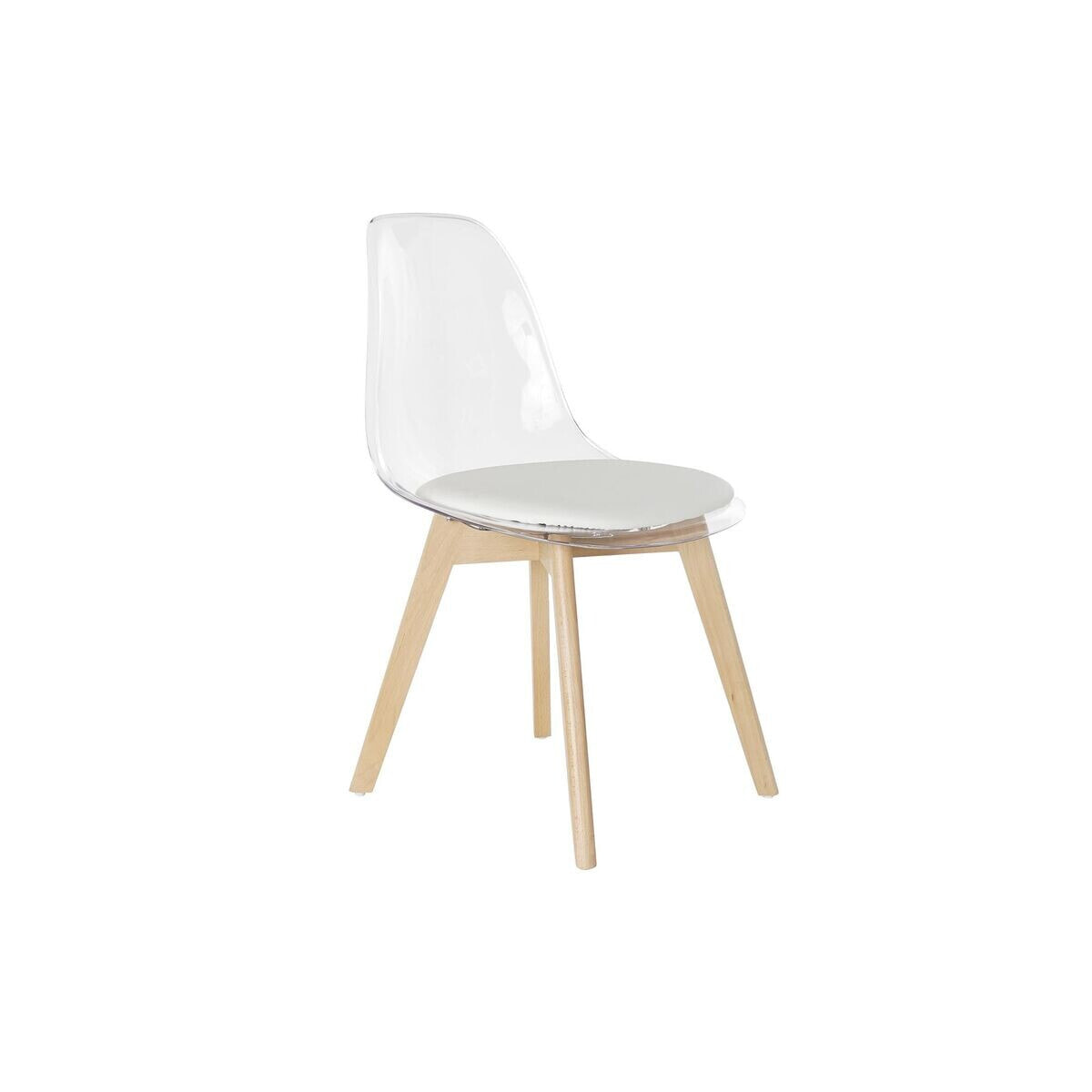 Dining Chair DKD Home Decor White Transparent Natural 54 x 47 x 81 cm