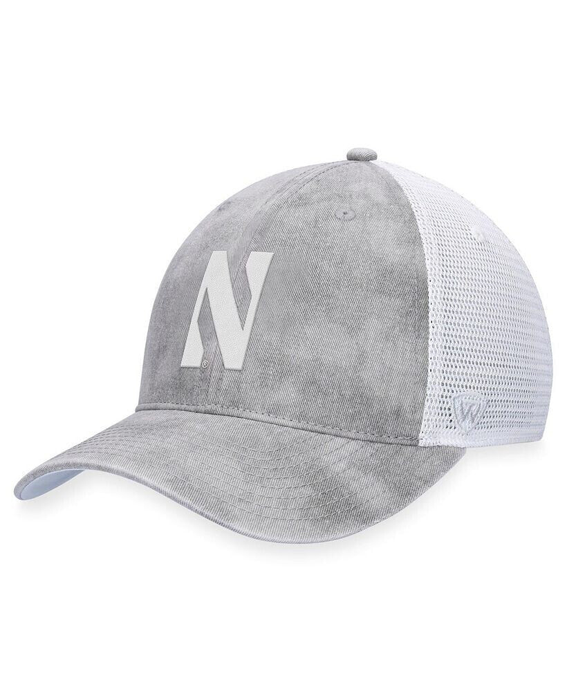 Top of the World men's Gray, White Northwestern Wildcats Slate Trucker Adjustable Hat