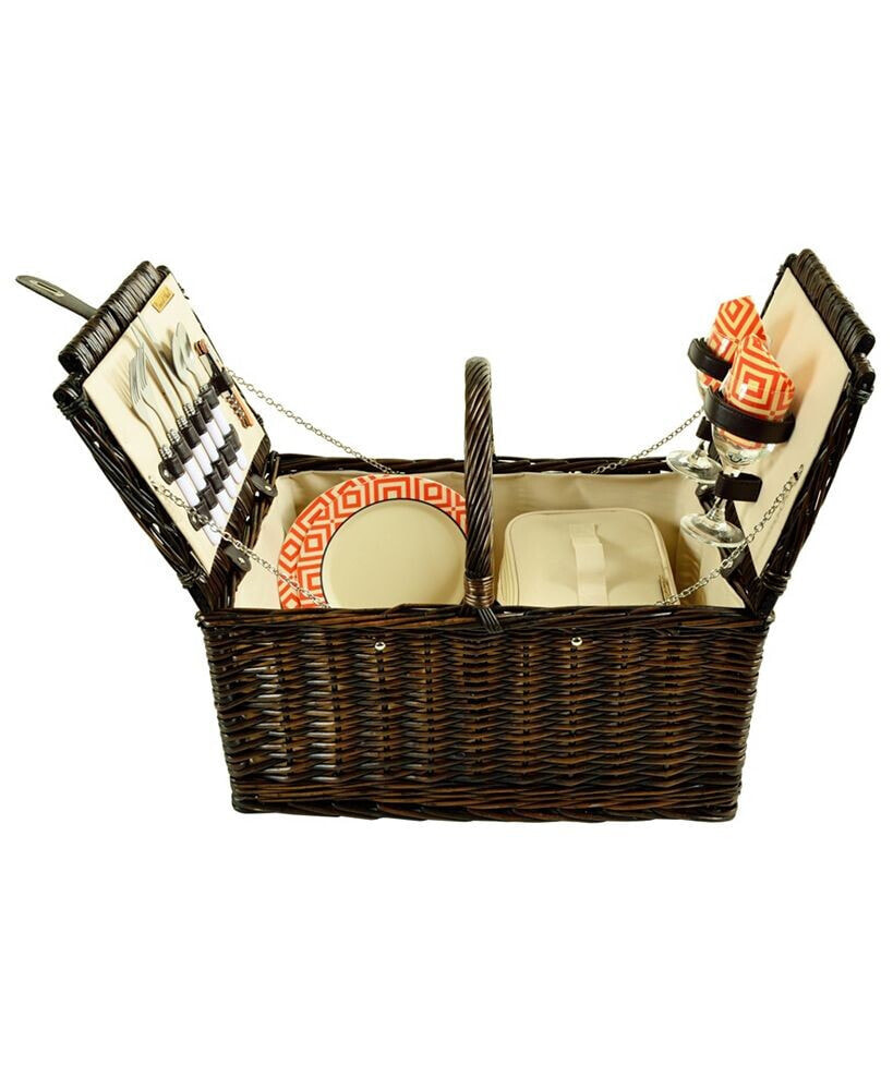 Picnic At Ascot surrey Willow Picnic Basket with Service for 2