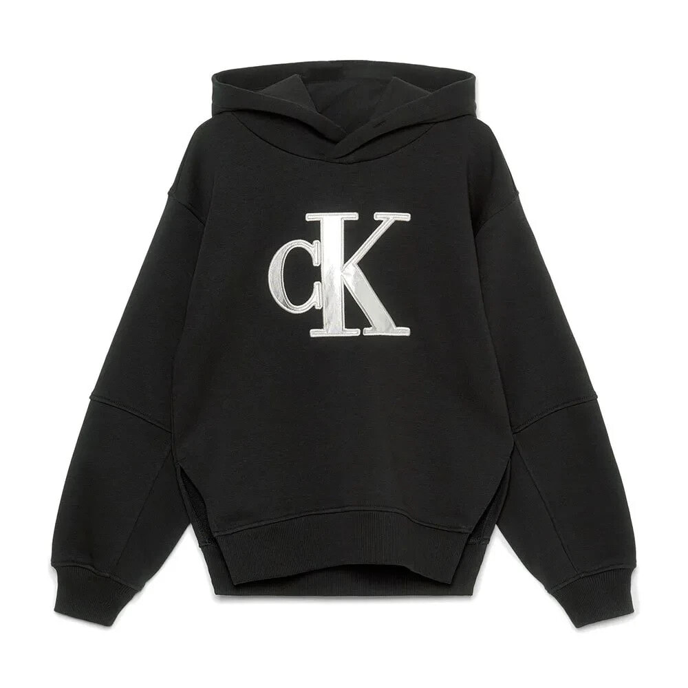 CALVIN KLEIN JEANS Metallic Satin Monogram Hoodie