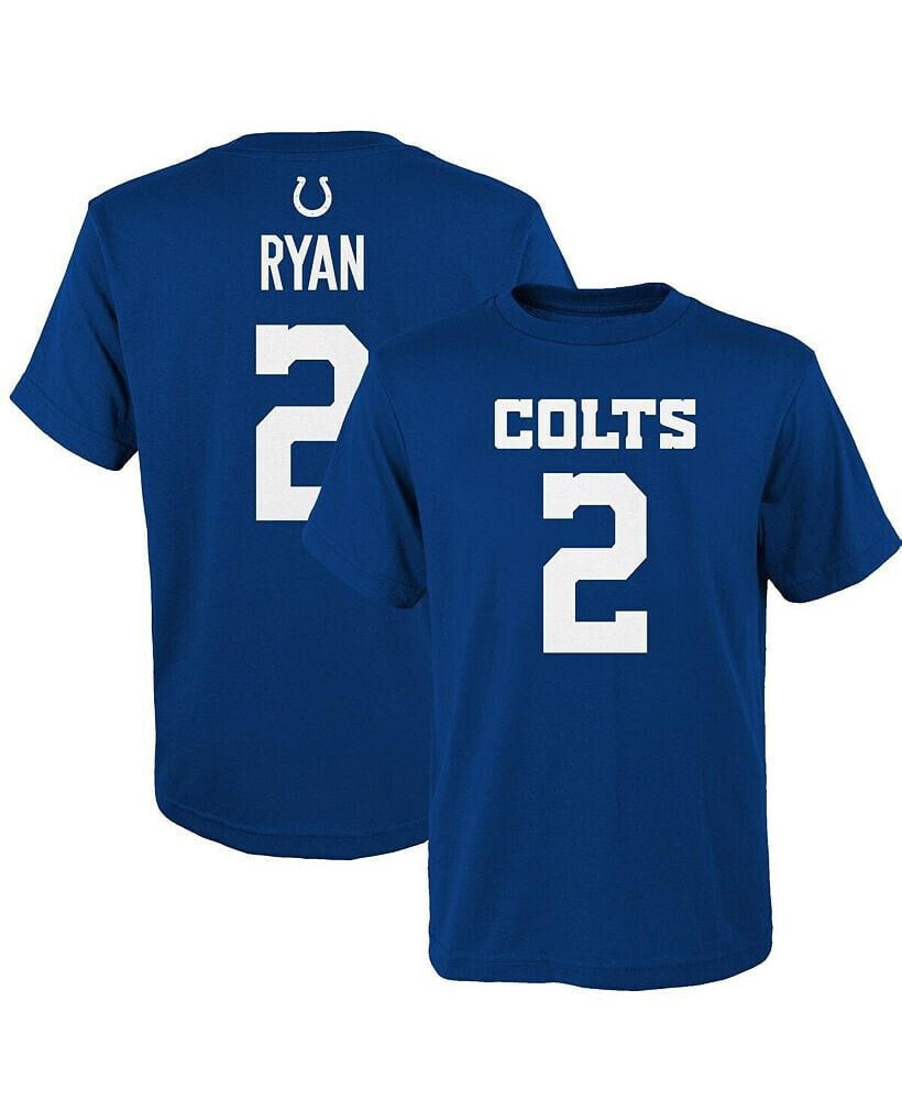 Outerstuff big Boys Matt Ryan Royal Indianapolis Colts Mainliner Player Name and Number T-shirt