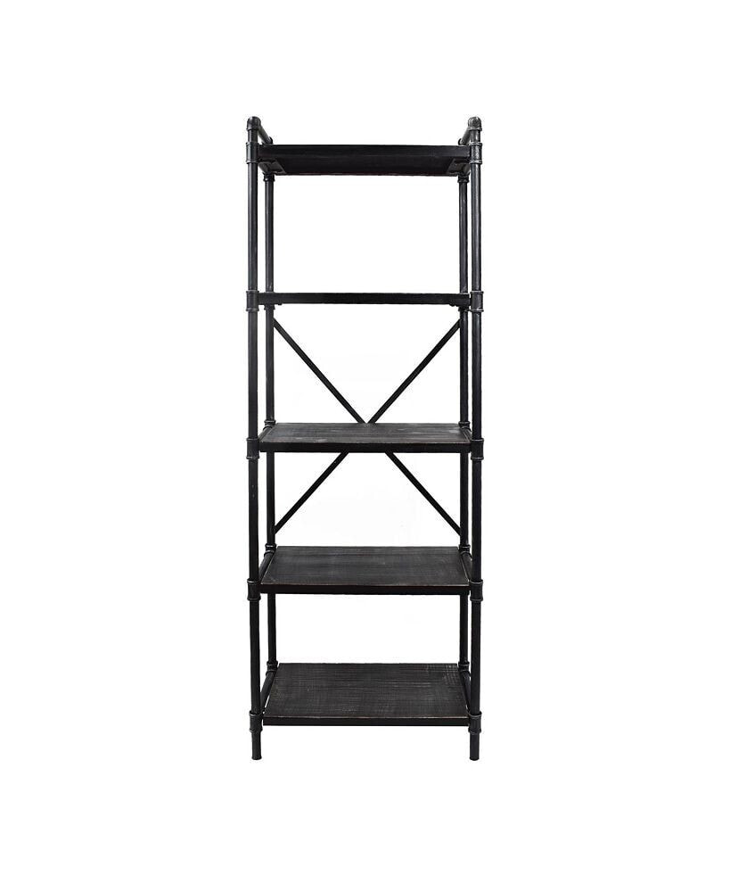 Noble House driscoe Industrial 5 Shelf Firwood Bookcase