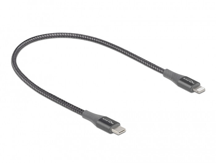 Компьютерный разъем или переходник Delock Data and charging cable USB Type-C to Lightning for iPhone, iPad and iPod grey 0.5 m MFi