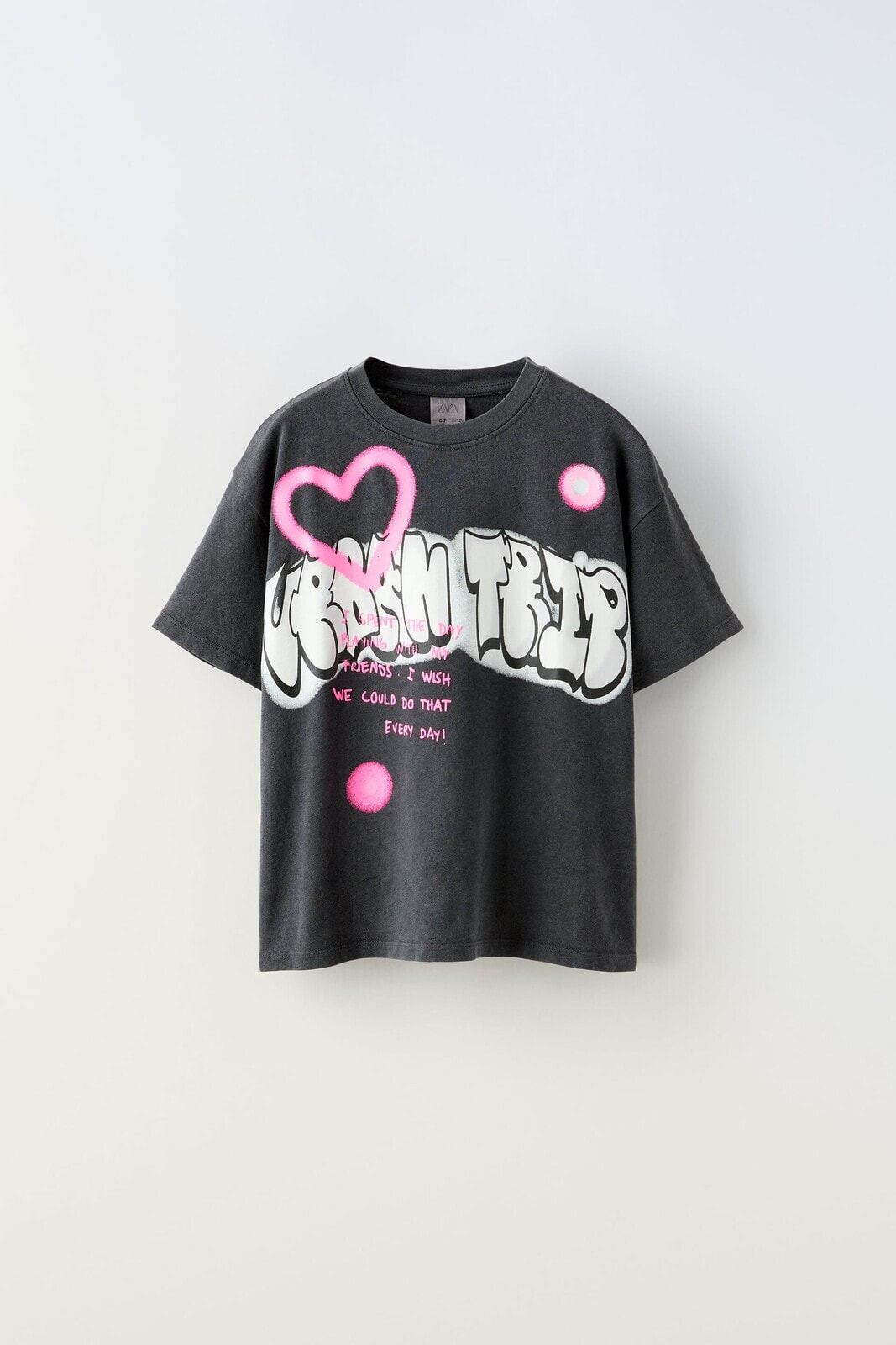 Washed-effect graffiti t-shirt