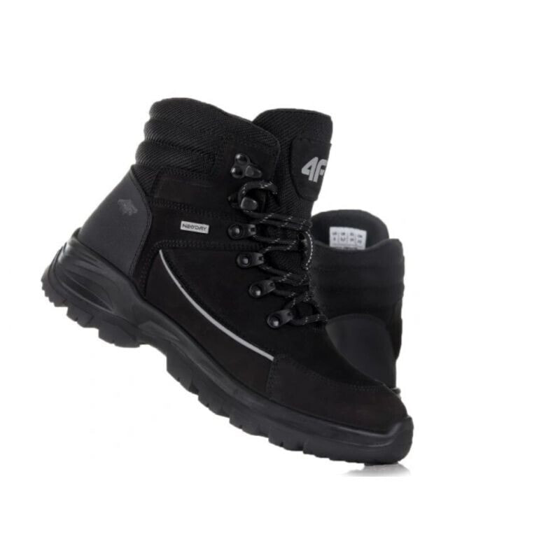 Женские ботинки зимние на шнуровке черные 4F