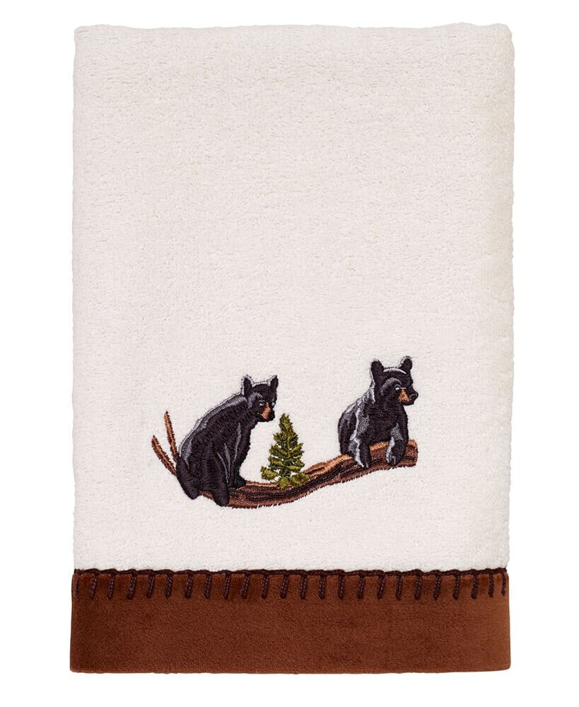 Avanti black Playful Bears Lodge Cotton Hand Towel, 16