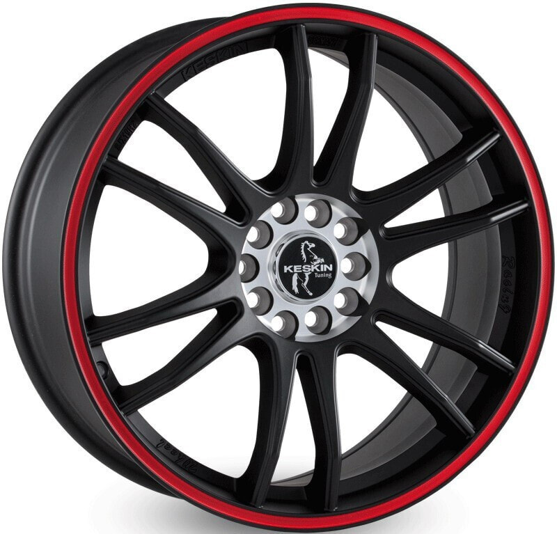 Колесный диск литой Keskin KT12 Racing matt black lip red 8x18 ET45 - LK5/108 ML72.6