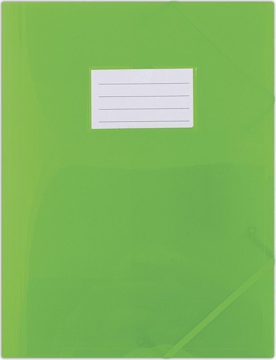 Donau Folder with rubber band DONAU, PP, A4, 480 micr., 3-fold, semi-transparent green