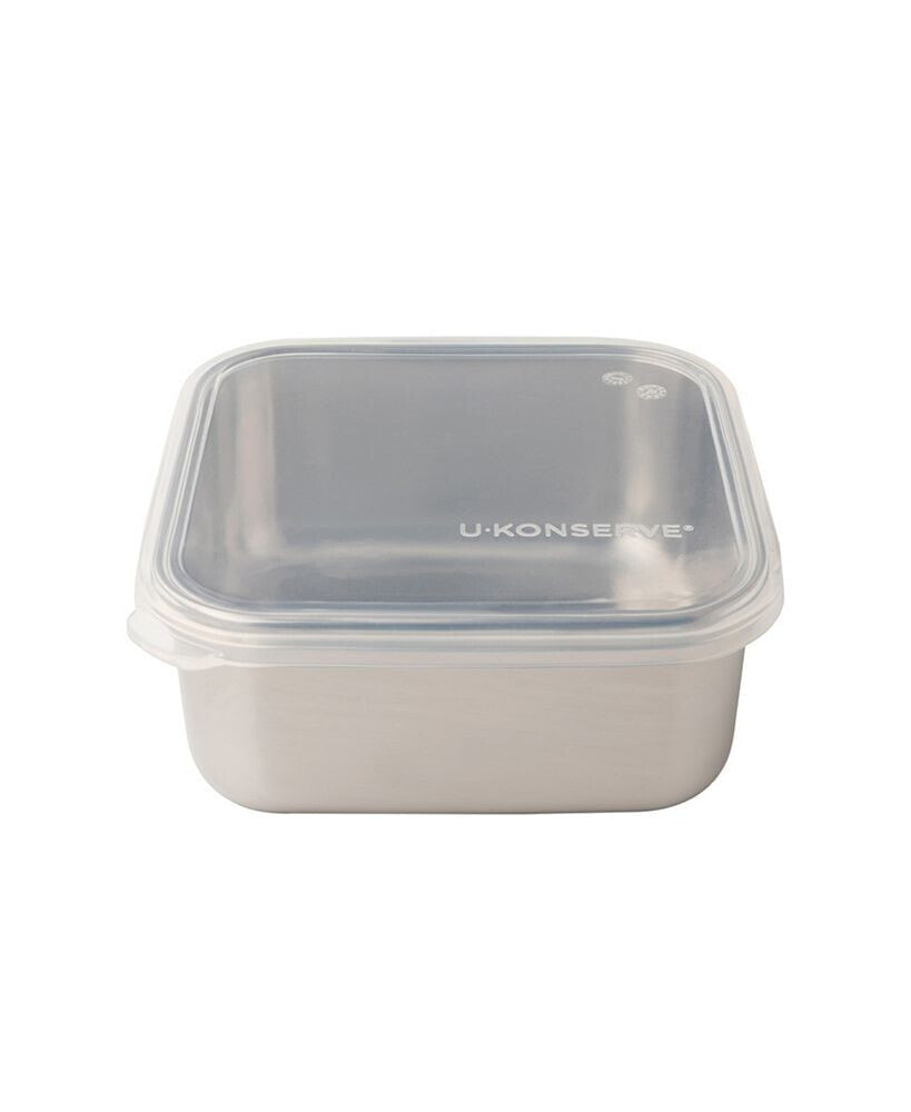 U-Konserve stainless Steel Food to-go Container with Silicone Lid Square, 30 oz