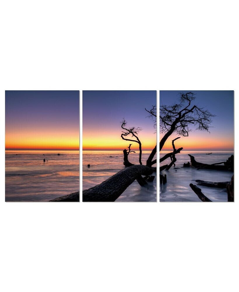 Chic Home decor Hawaii Sunset 3 Piece Wrapped Canvas Wall Art Set -27