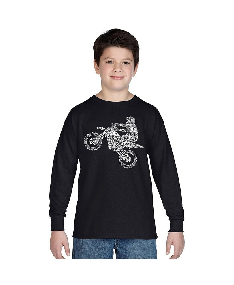 LA Pop Art big Boy's Word Art Long Sleeve T-shirt - Freestyle Motocross - FMX