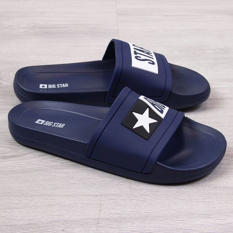 Мужские шлепанцы недорого Beach slippers Big Star M DD174701 navy blue