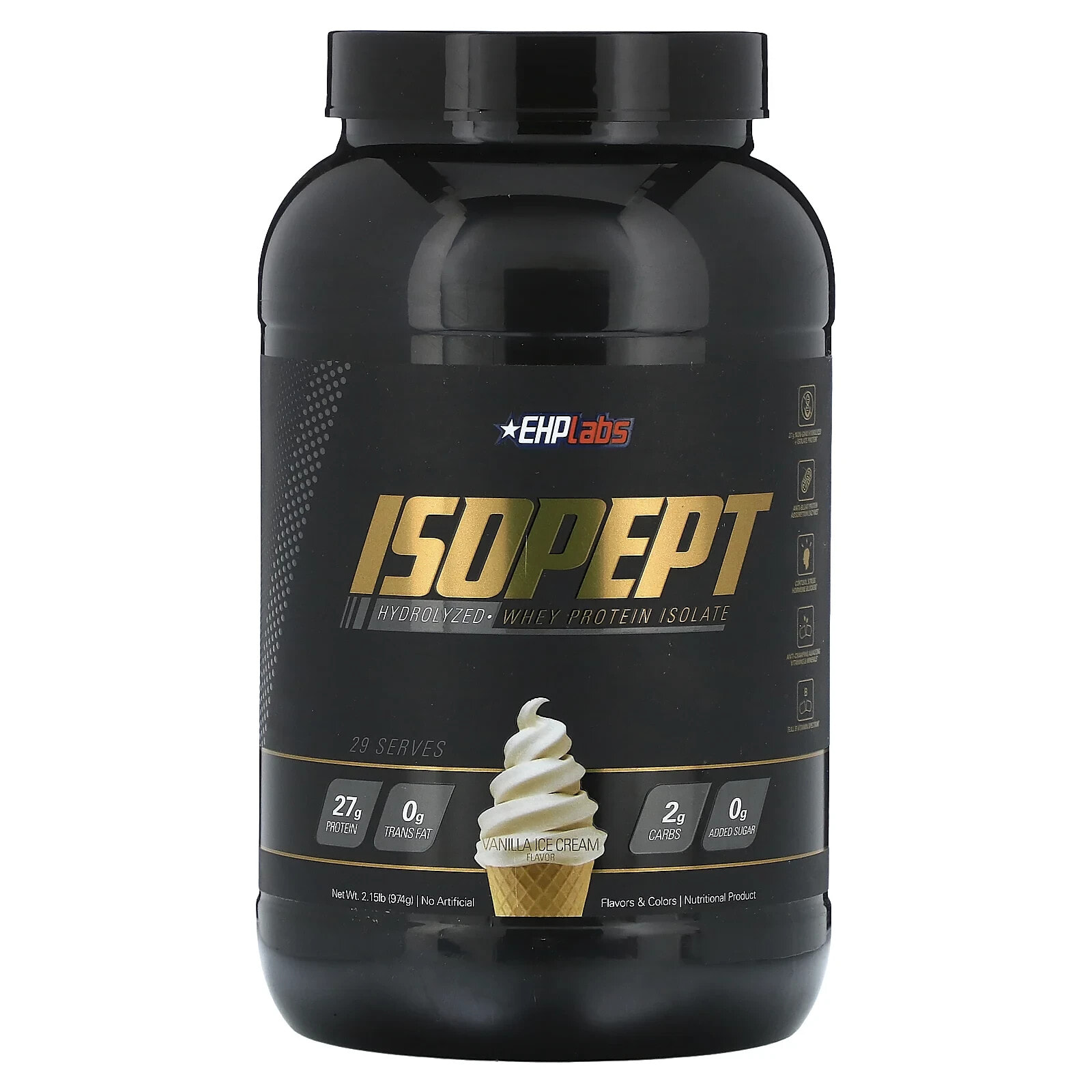 IsoPept, Hydrolyzed Whey Protein Isolate, Vanilla Ice Cream , 2.15 lb (974 g)