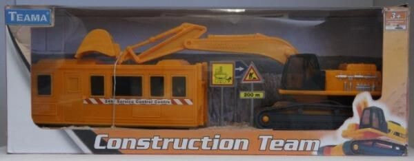Набор игрушечной строительной техники Teama Экскаватор с контейнером, с аксессуарами