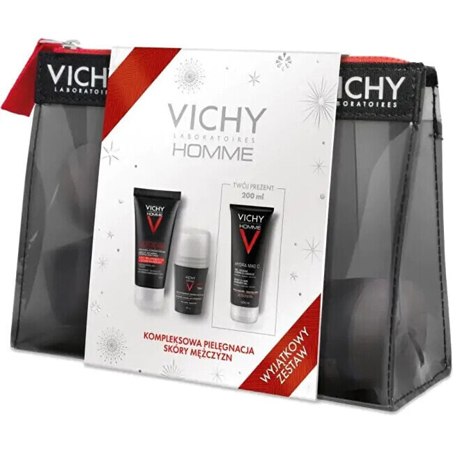 VICHY Homme Set (M): Anti-Aging Moisturizer 50ml, Anti Perspirant 50 ml, Gel Douche 200 ml Homme Structure Force Anti-Aging Hydrating Sensitive Skin 50 ml Homme Intense Roll On Anti Perspirant 50 ml Gel Douche 200 ml
