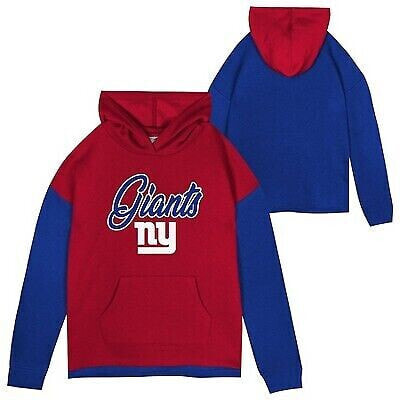 NFL New York Giants Girls' Fleece Hooded Sweatshirt - L