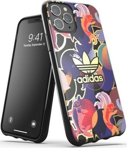 чехол силиконовый разноцветный с логотипом iPhone 11 Pro adidas