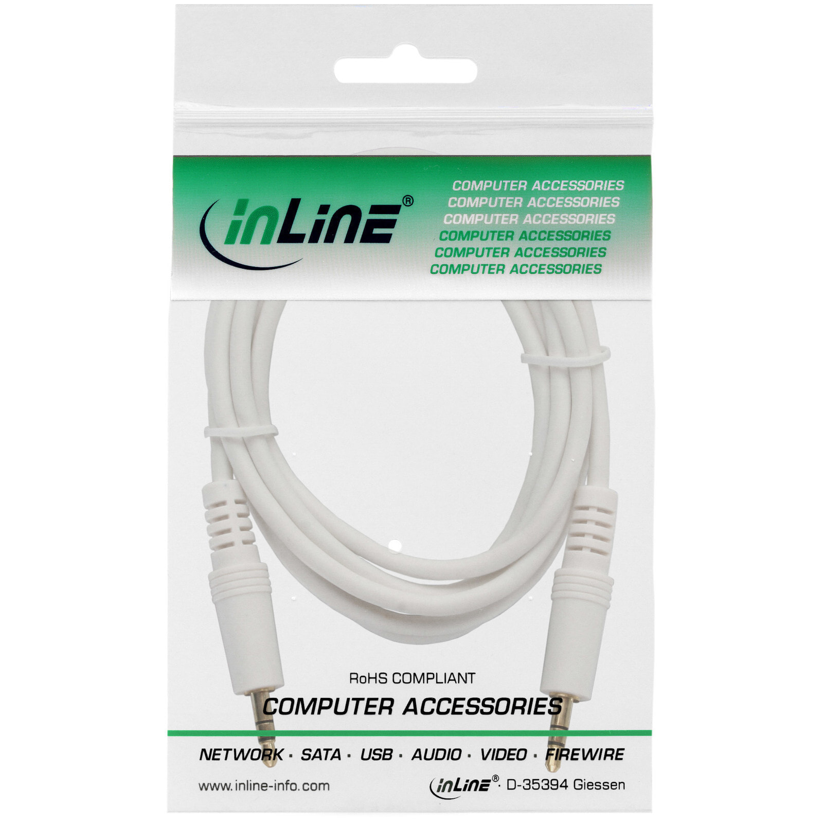 InLine 99938W аудио кабель 3 m 3,5 мм Белый