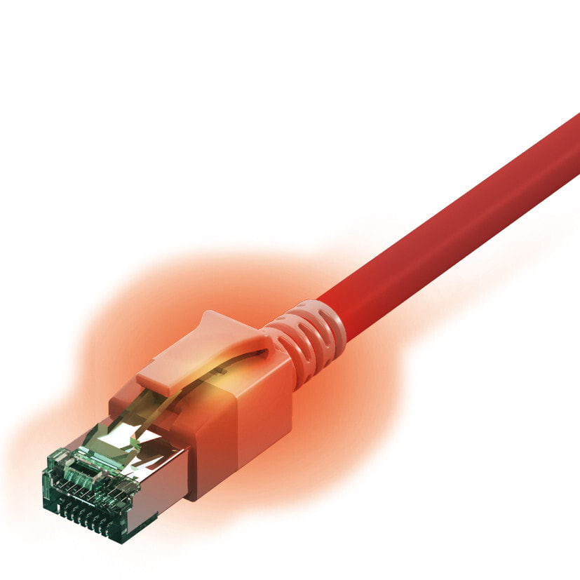 Sacon 442624,05 сетевой кабель Красный 0,5 m Cat6a S/FTP (S-STP)