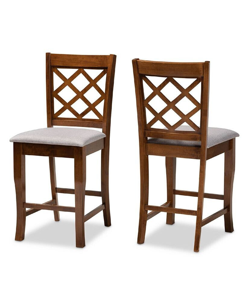 Baxton Studio aria Modern and Contemporary Fabric Upholstered 2 Piece Counter Height Pub Chair Set
