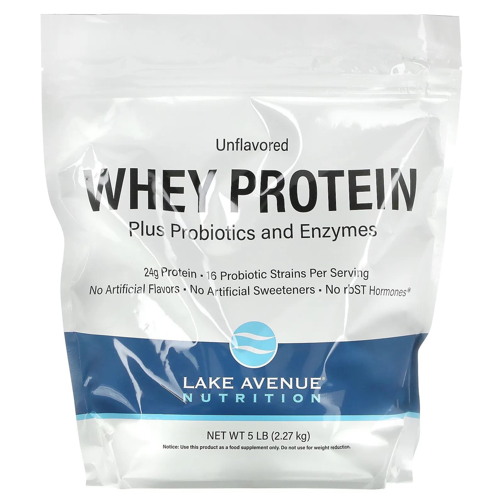 Whey Protein + Probiotics, Unflavored, 5 lb (2.27 kg)