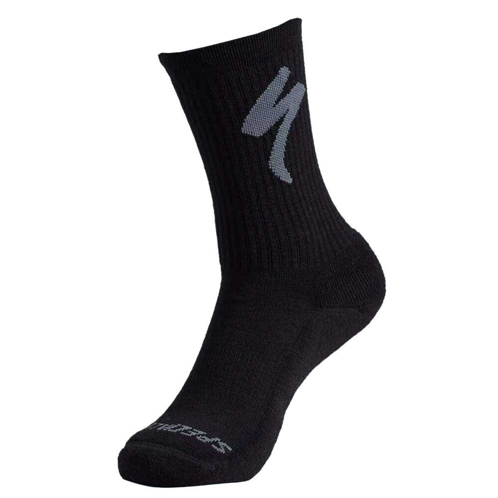 SPECIALIZED Merino Midweight Tall Logo Sock Blk Xl Long Socks