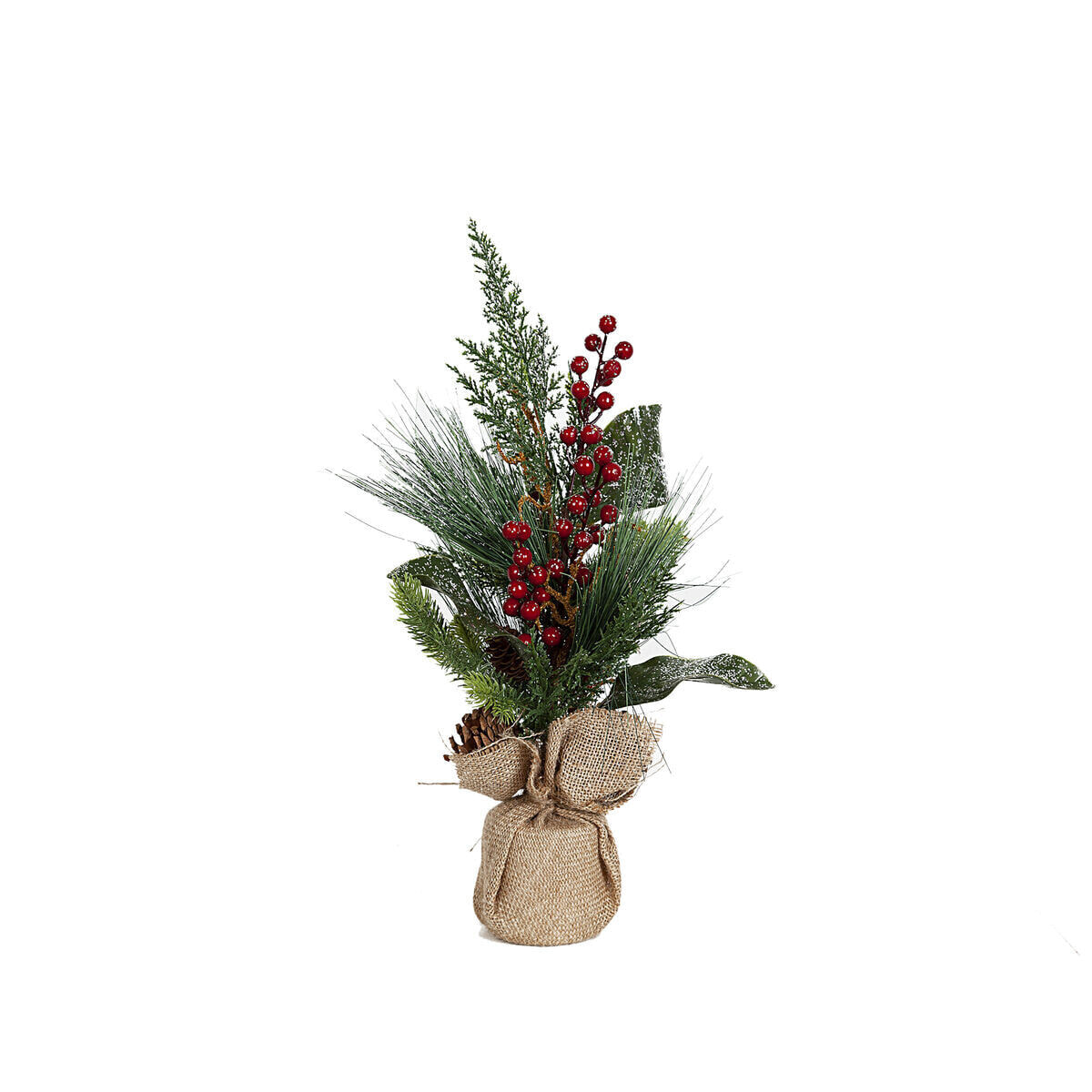 Decorative Plant Romimex Red Green Beige Pine cone Fir 12 x 48 x 12 cm