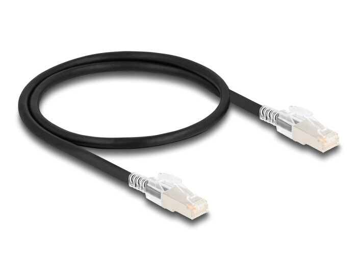 RJ45 Netzwerkkabel Cat.6a S/FTP mit Secure Clips Set 0.5 m schwarz - Cable/adapter set - Network