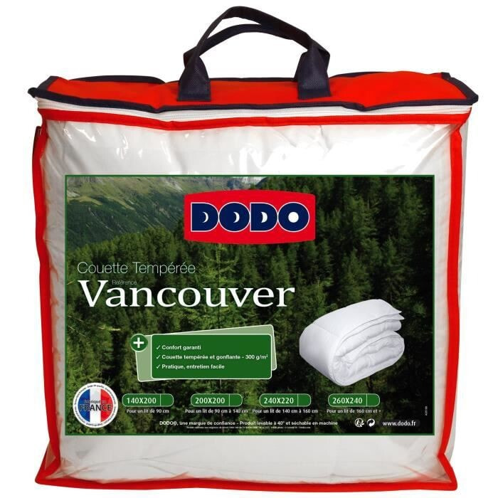 Закаленное пуховое одеяло Vancouver - 220 x 240 см - Белое Dodo