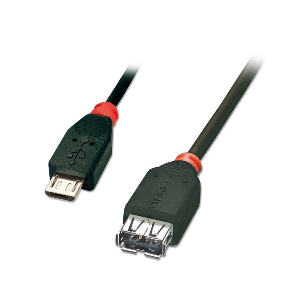 Lindy 1m USB 2.0 OTG USB кабель Micro-USB B USB A Черный 31936