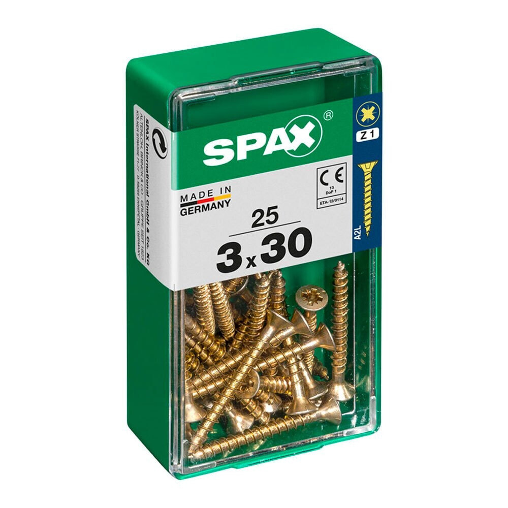 SPAX Yellox 3.0x30 mm Flat Head Wood Screw 25 Units