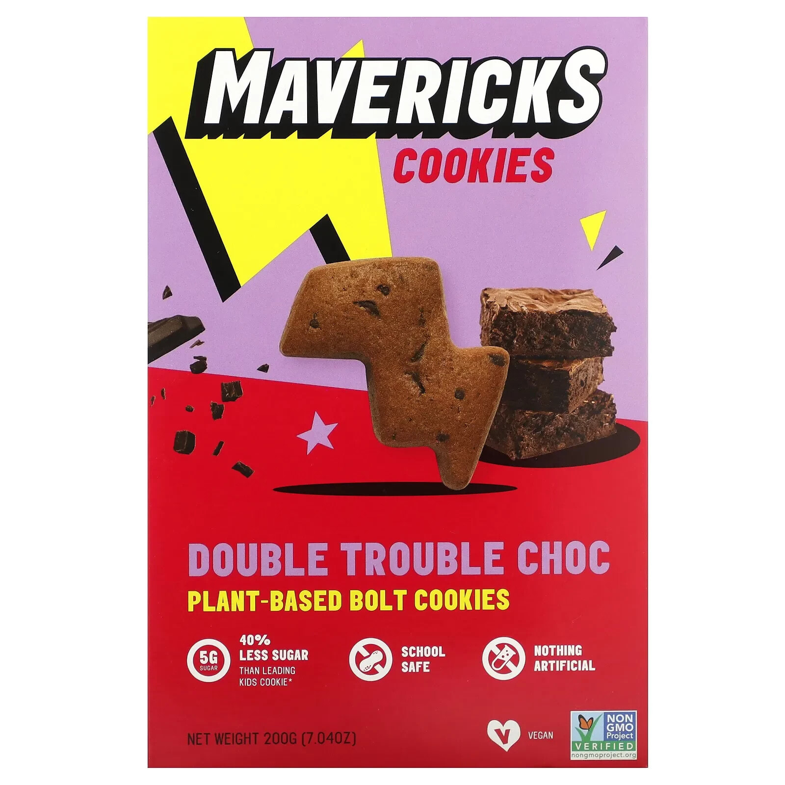 Plant-Based Bolt Cookies, Double Trouble Choc, 7.04 oz (200 g)