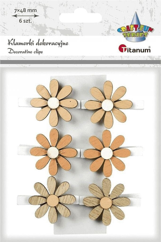 Titanum Wooden decoration Flower clips 6 pcs