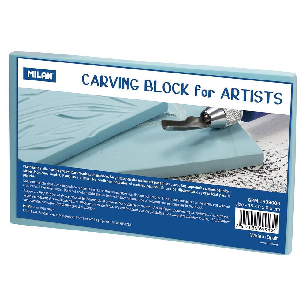 MILAN CarvinGr Block For Artists EngravinGr Plate Medium Size 15x9x0.6 cm
