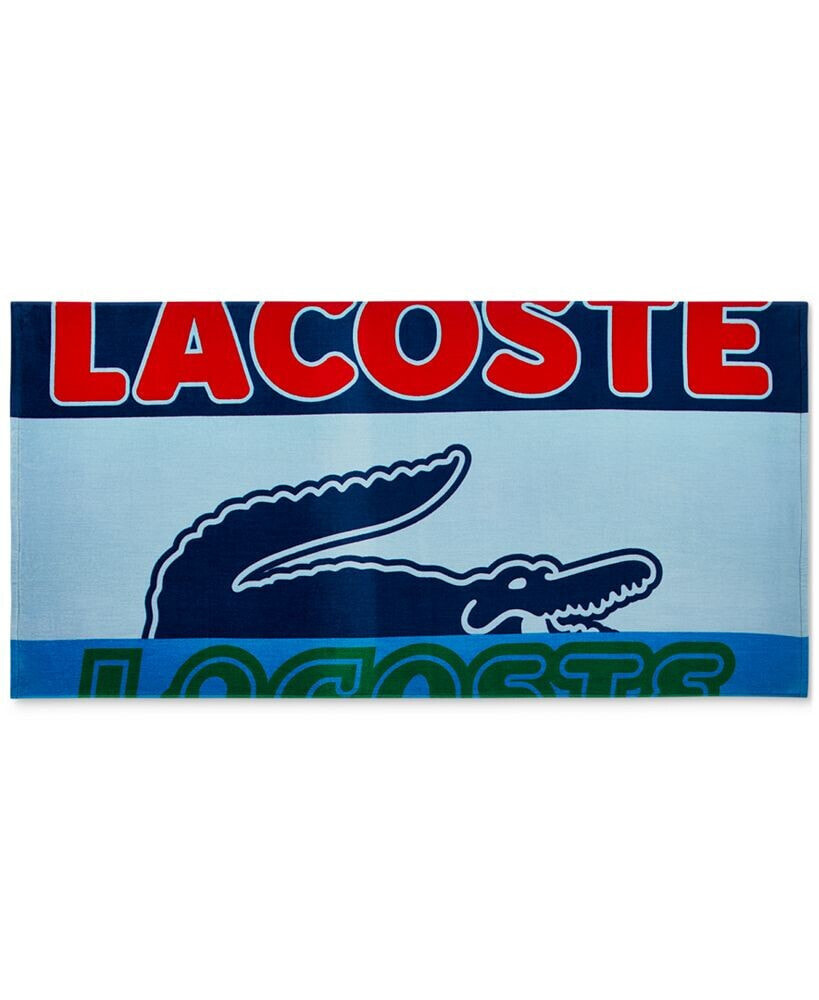 Lacoste Home cropped Croc Logo Cotton Beach Towel