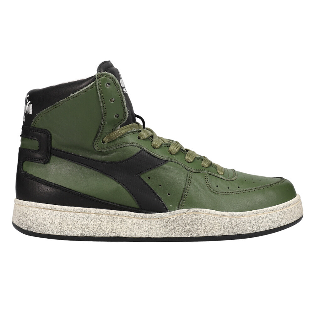 Diadora Mi Basket Used High Top Mens Green Sneakers Casual Shoes 158569-C2341