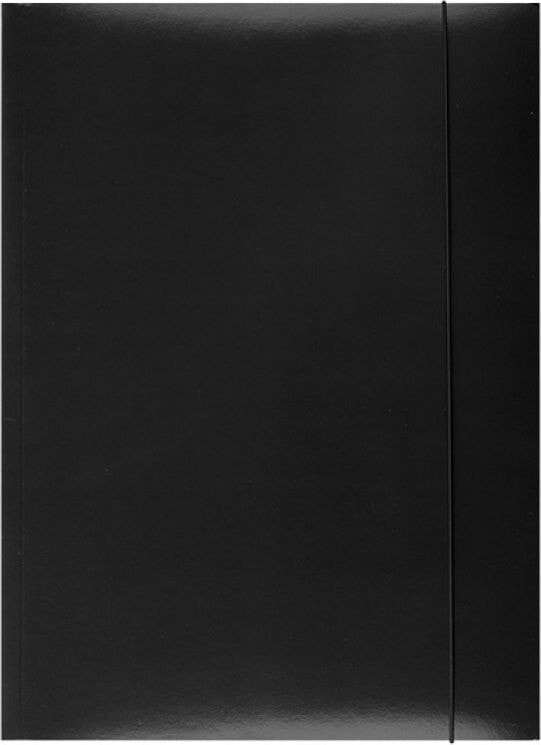 Office Products Teczka z gumką karton, A4, 300gsm, 3-skrz., czarna