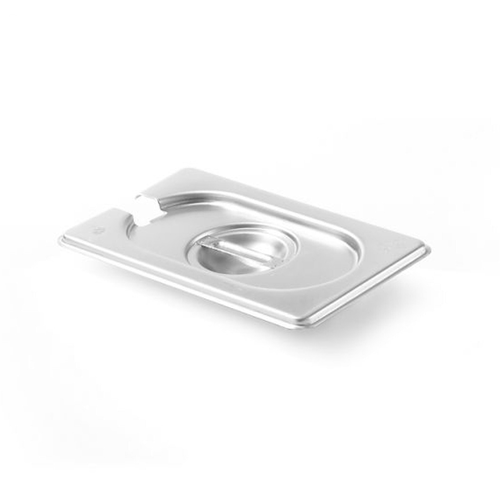 Steel lid for GN Kitchen Line with a cutout for a ladle GN 1/9 - Hendi 806975